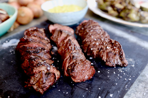 Onglet (longhaas) bereiden op de barbecue