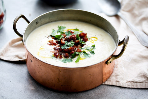 Knolselderij velouté met Baambrugs Big kaantjes
