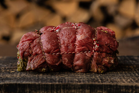 Black Angus runderrollade gevuld met pesto